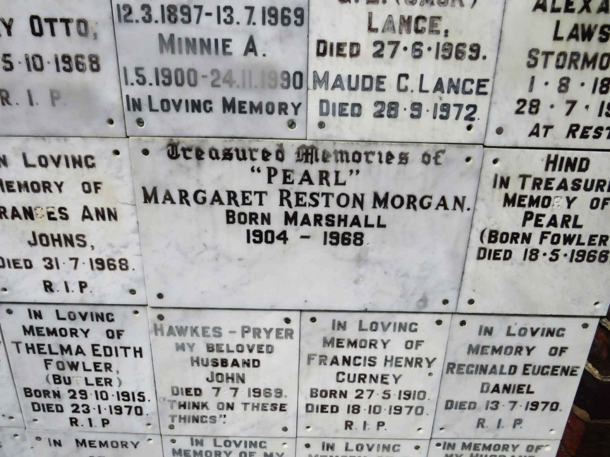 MORGAN Margaret Reston nee MARSHALL 1904-1968