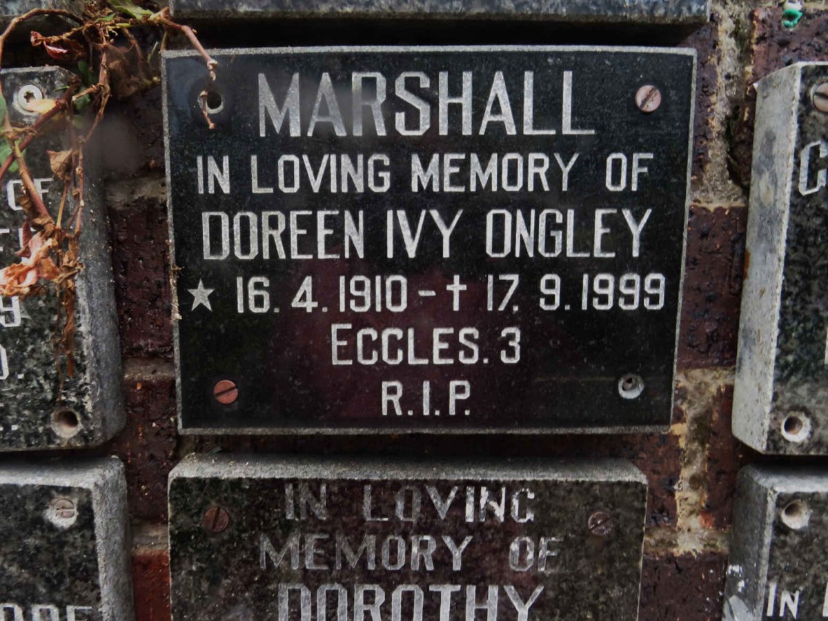 MARSHALL Doreen Ivy Ongley 1910-1999