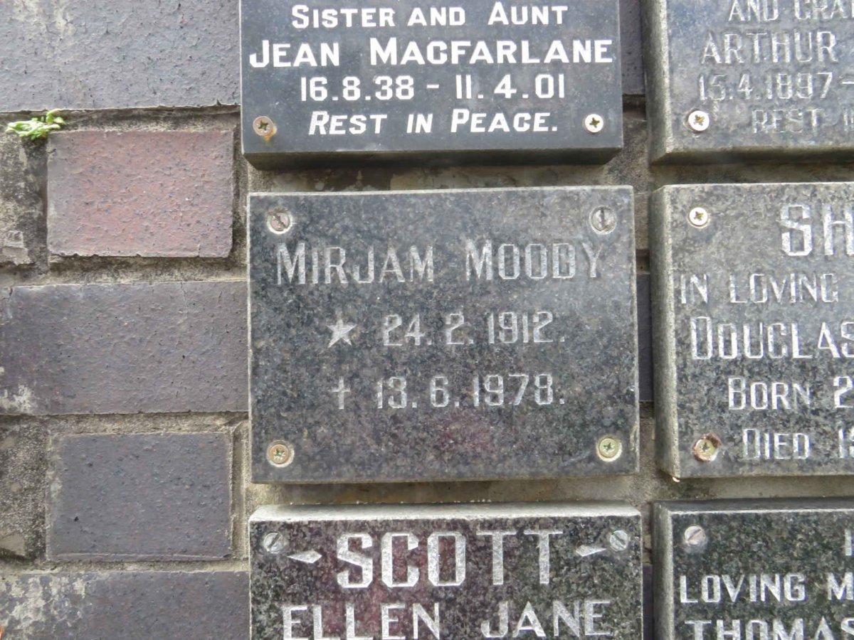 MOODY Mirjam 1912-1978