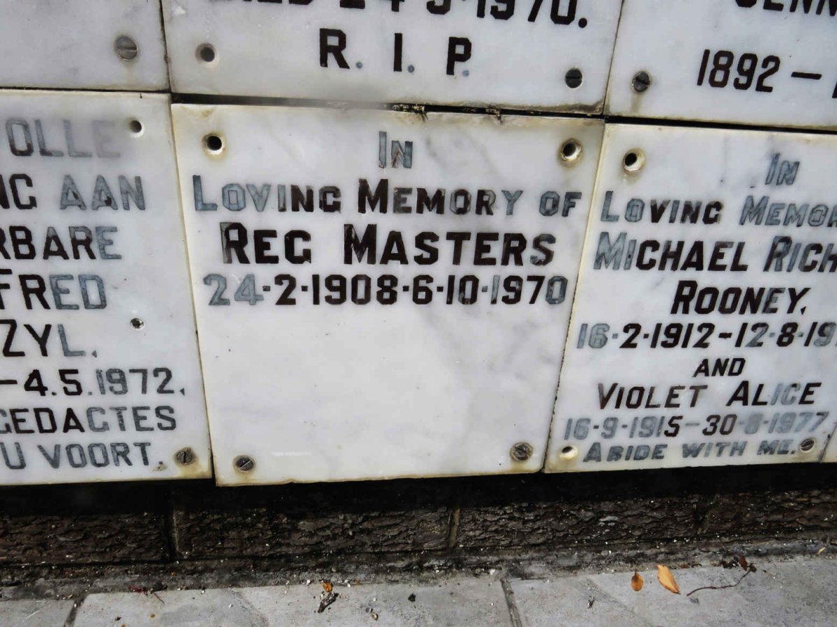 MASTERS Reg 1908-1970