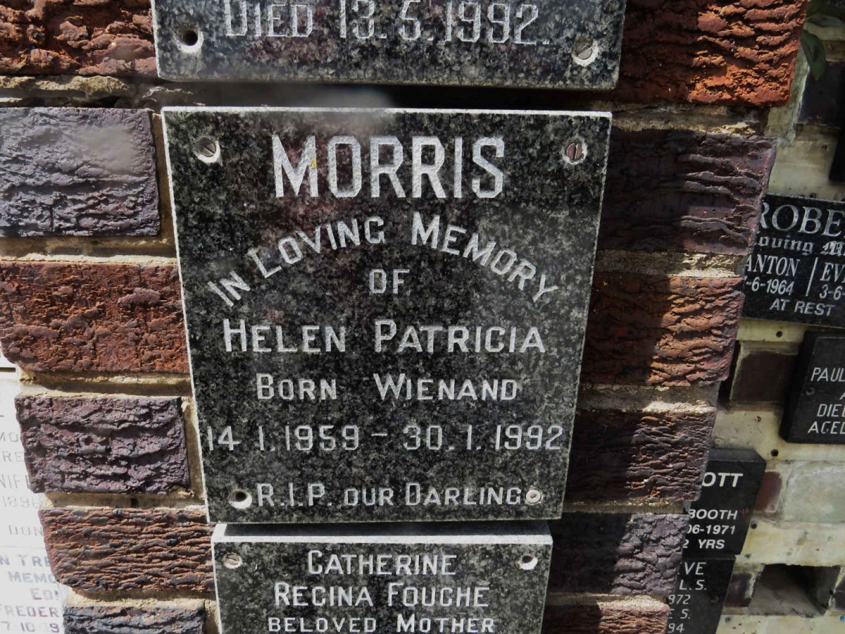 MORRIS Helen Patricia nee WIENAND 1959-1992