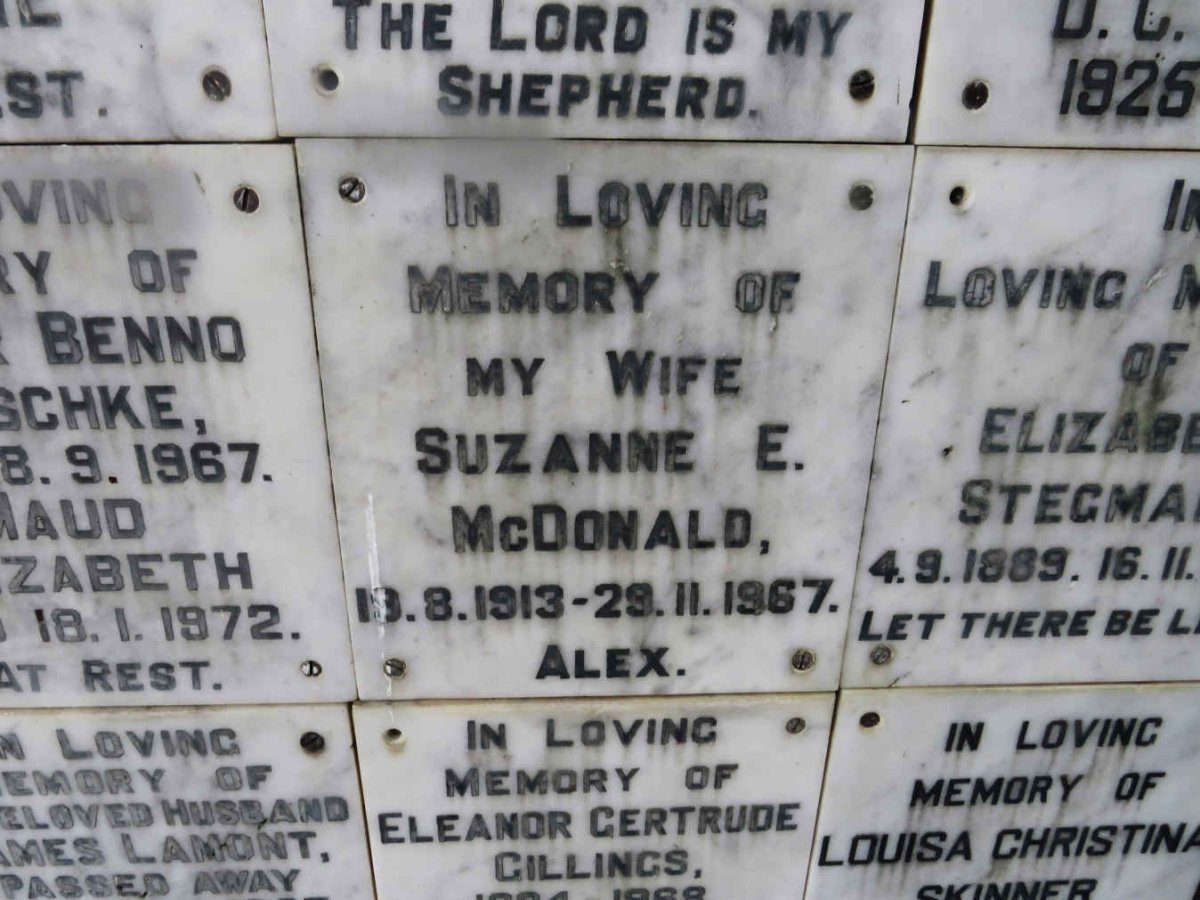 MCDONALD Suzanne E. 1913-1967