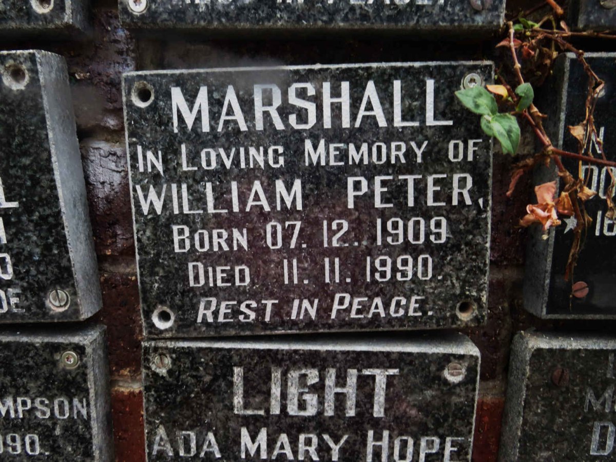MARSHALL William Peter 1909-1990