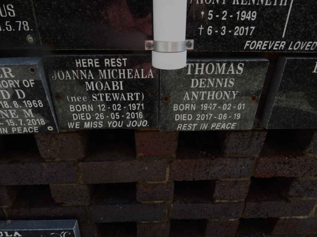MOABI Joanna Micheala nee STEWART 1971-2016