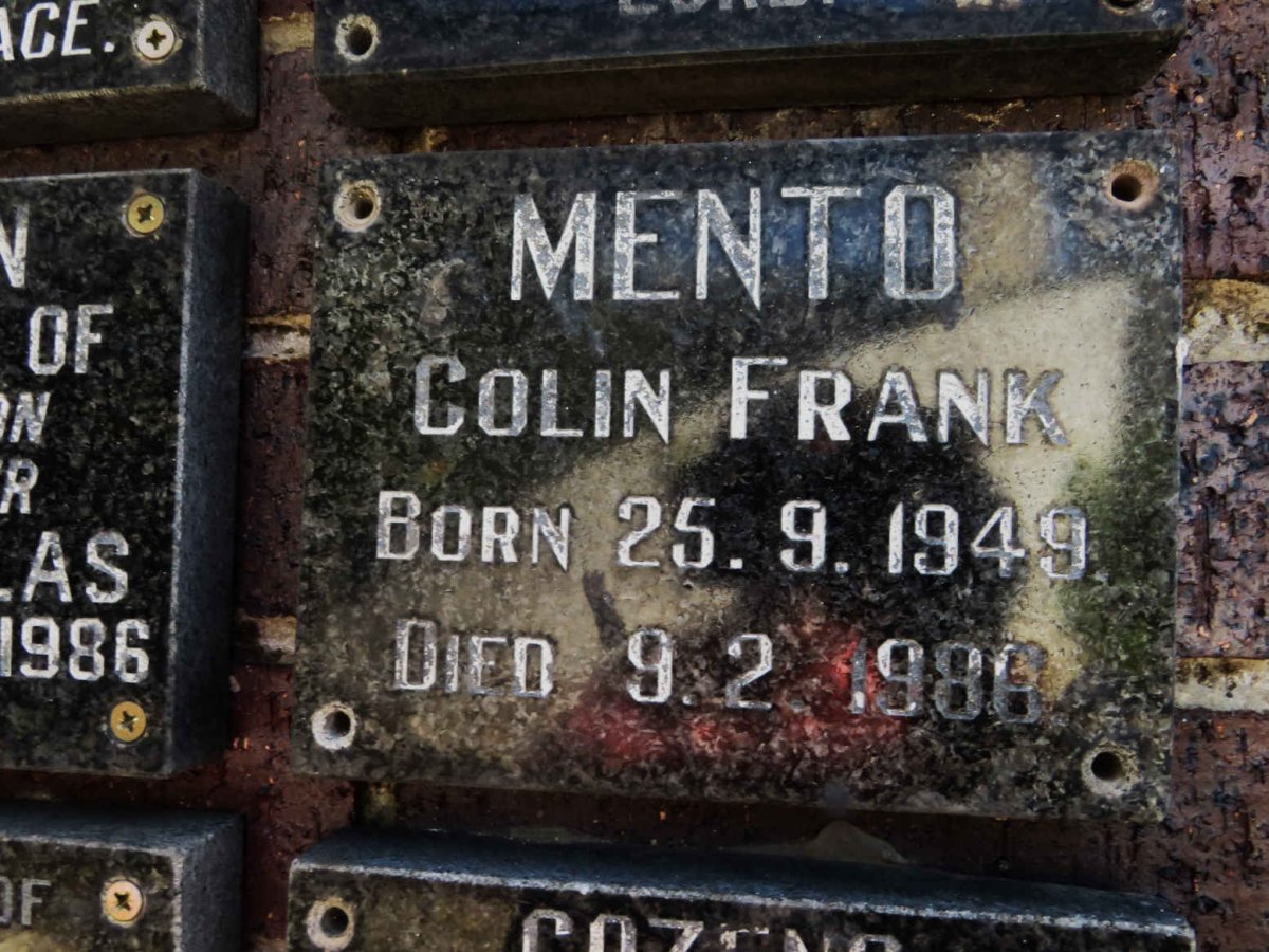 MENTO Colin Frank 1949-1988