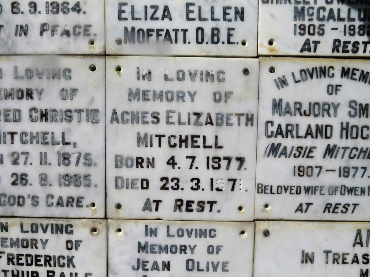 MITCHELL Agnes Elizabeth 1877-1971