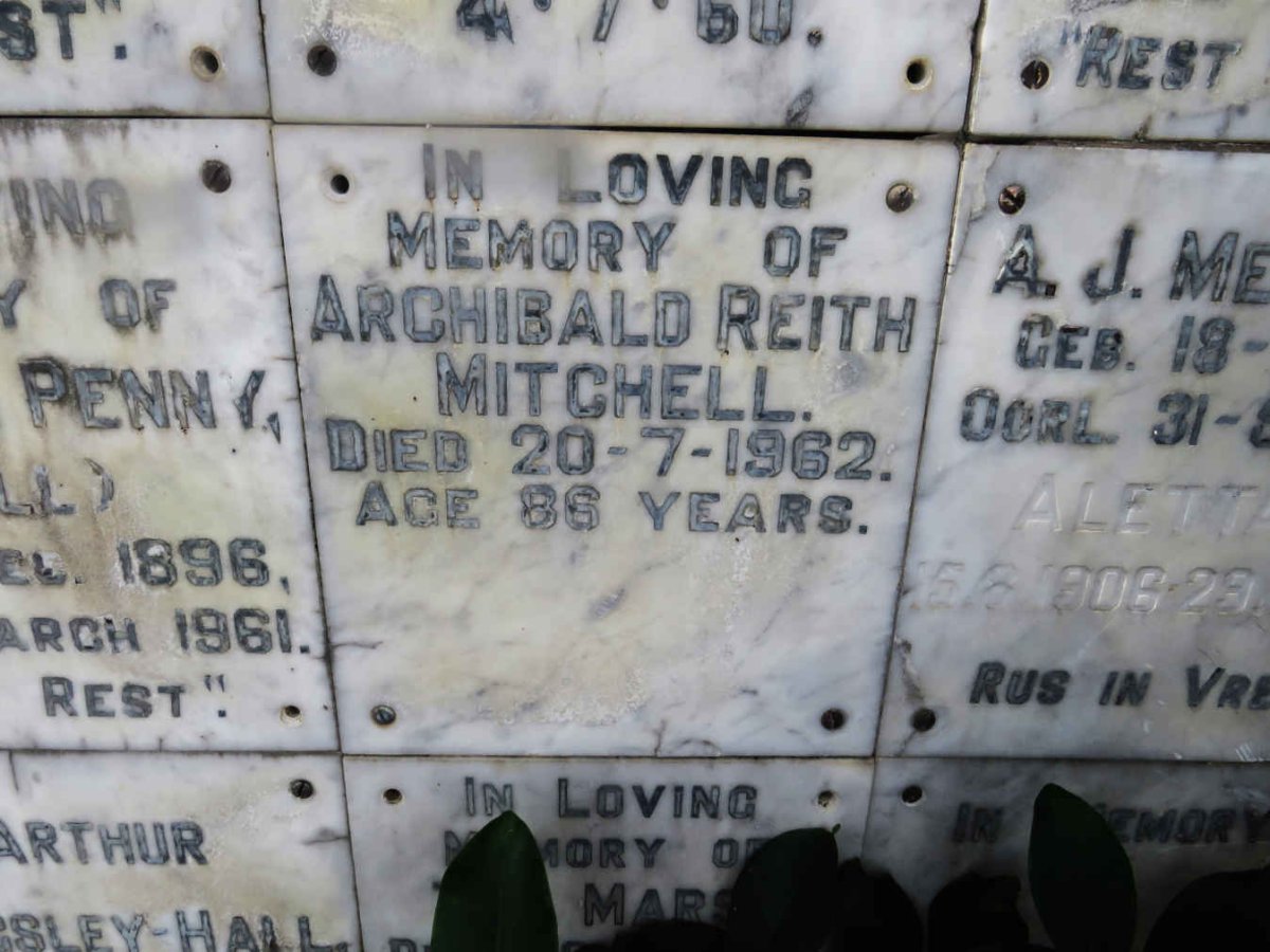 MITCHELL Archibald Reith -1962