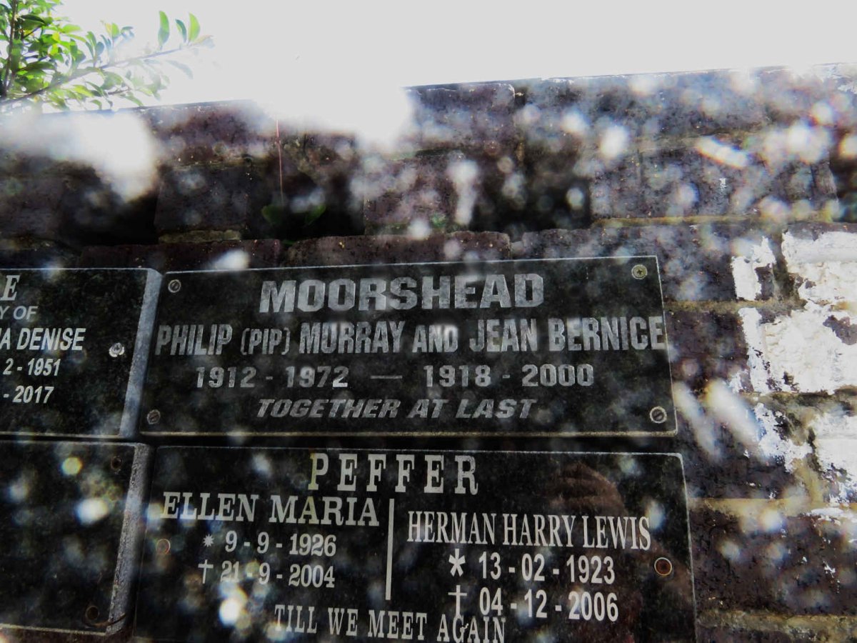 MOORSHEAD Philip Murray 1912-1972 &amp; Jean Bernice 1918-2000