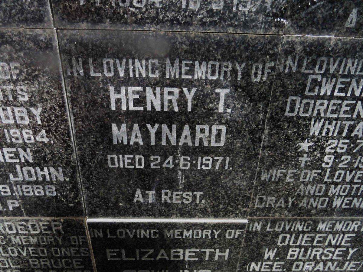 MAYNARD Henry T. -1971