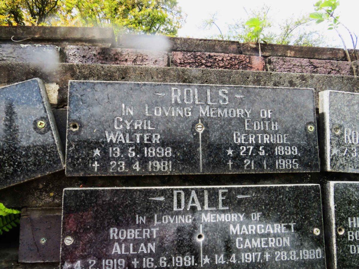 ROLLS Cyril Walter 1898-1981 &amp; Edith Gertrude 1899-1985