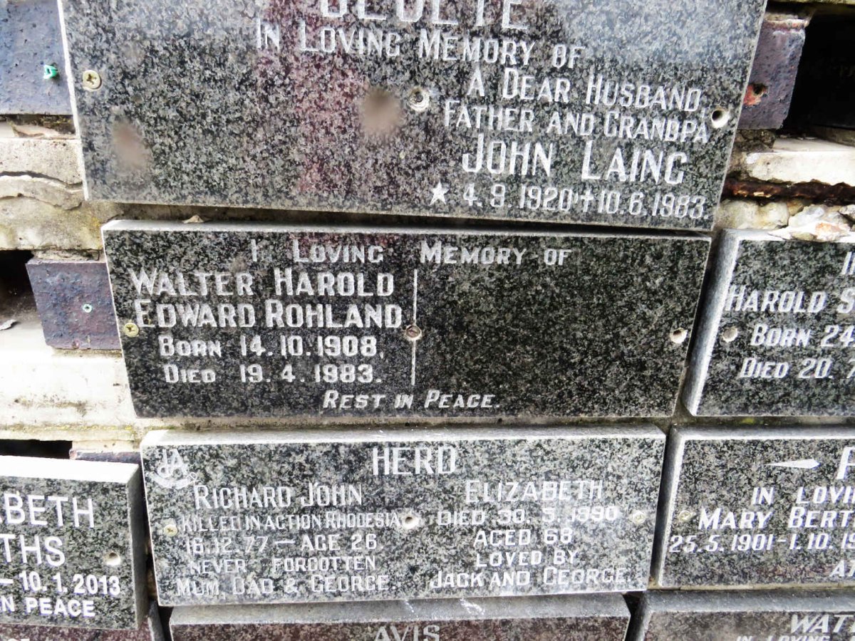 ROHLAND Walter Harold Edward 1908-1983