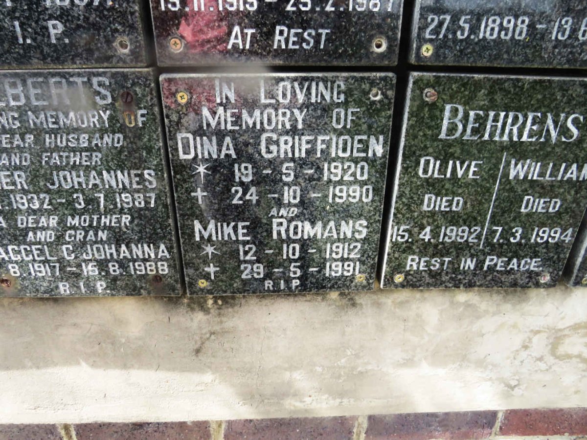 ROMANS Mike 1912-1991 :: GRIFFIOEN Dina 1920-1990