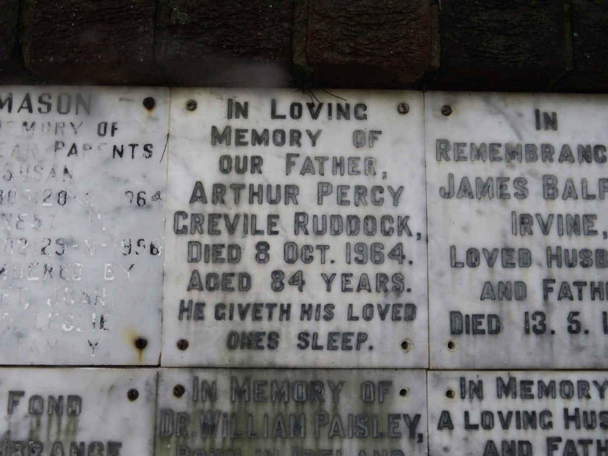 RUDDOCK Arthur Percy Grevile -1964