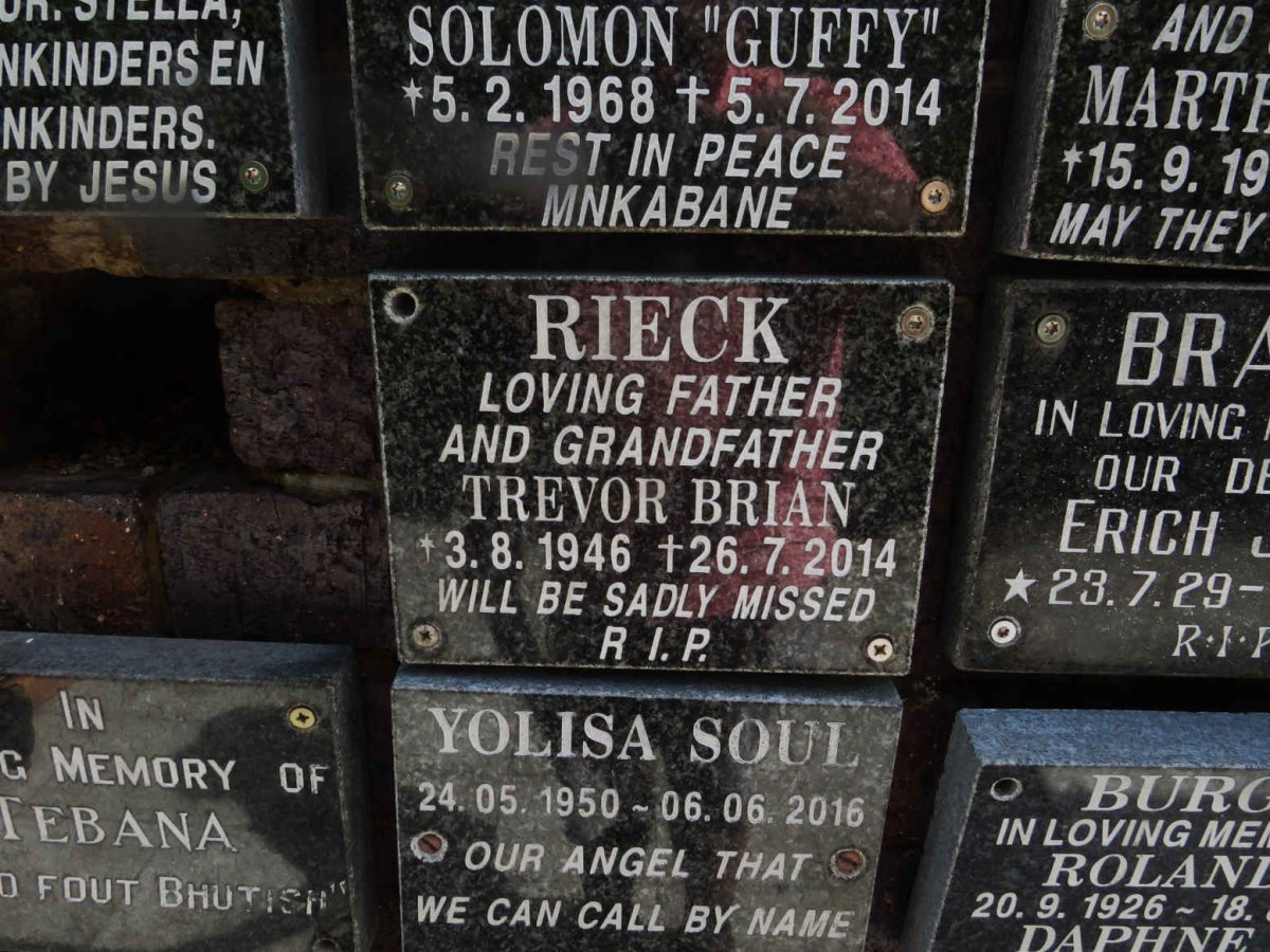 RIECK Trevor Brian 1946-2014