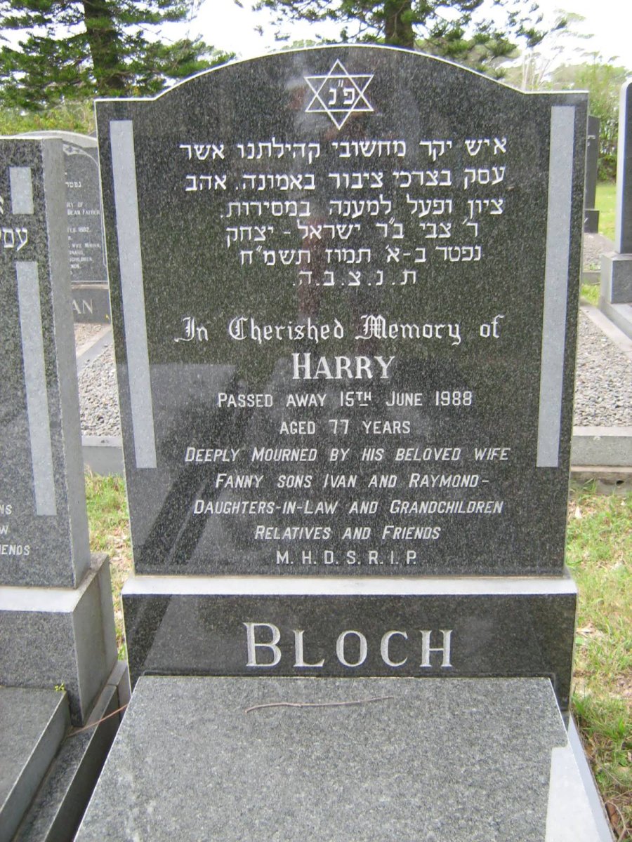 BLOCH Harry -1988 