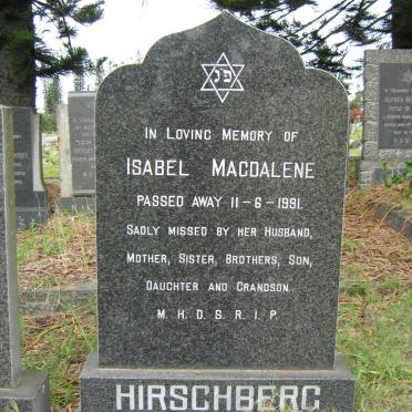 HIRSCHBERG Isabel Magdalene -1991