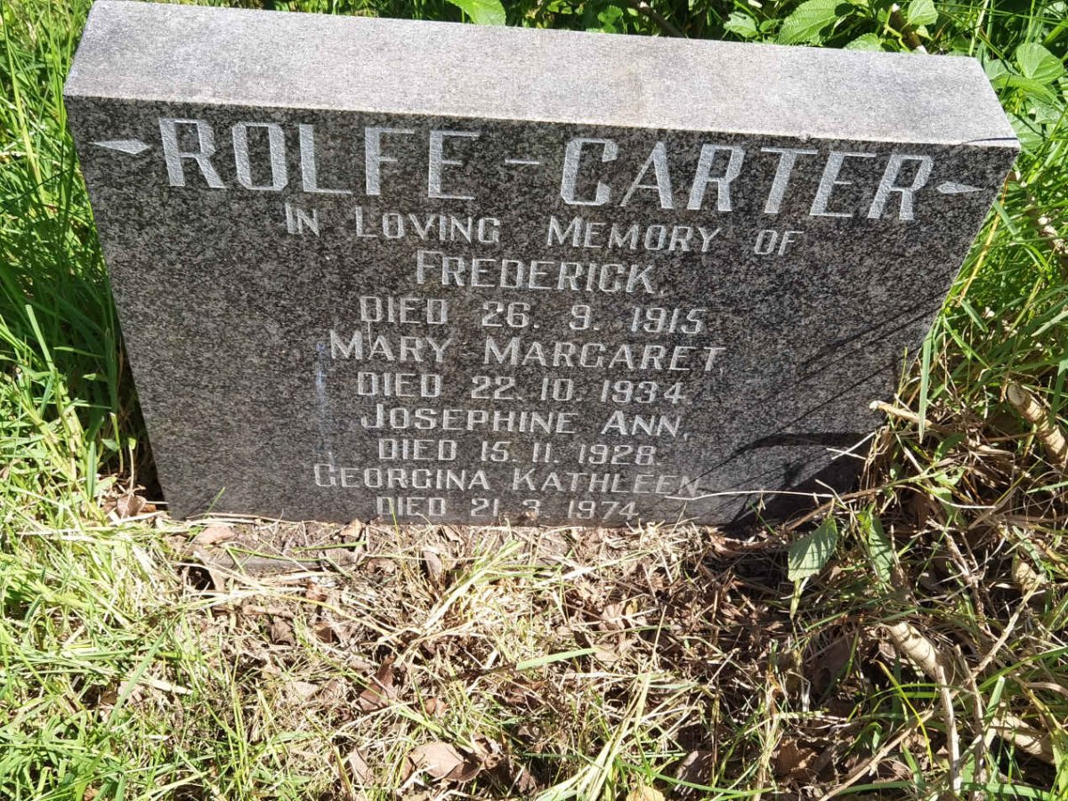 CARTER Frederick, ROLFE  -1915 :: CARTER Mary Margaret, ROLFE -1934 :: CARTER Josephine Ann, ROLFE -1928 :: CARTER Georgina Kathleen, ROLFE -1974