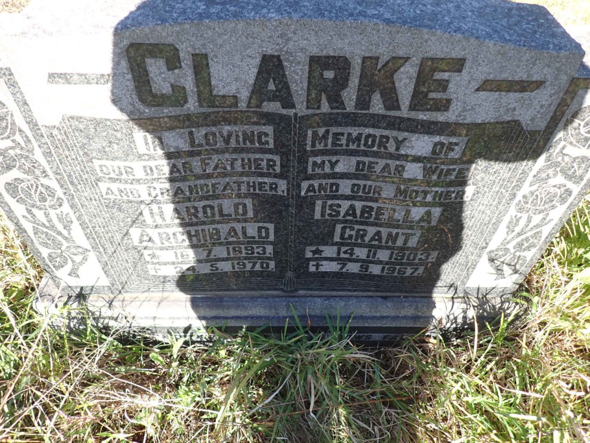 CLARKE Harold Archibald 1893-1970 & Isabella Grant 1903-1967