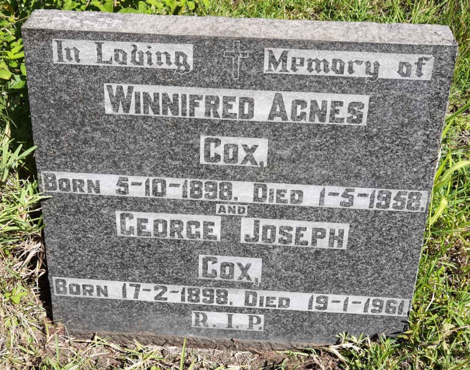 COX George Joseph 1898-1961 & Winnifred Agnes 1898-1958