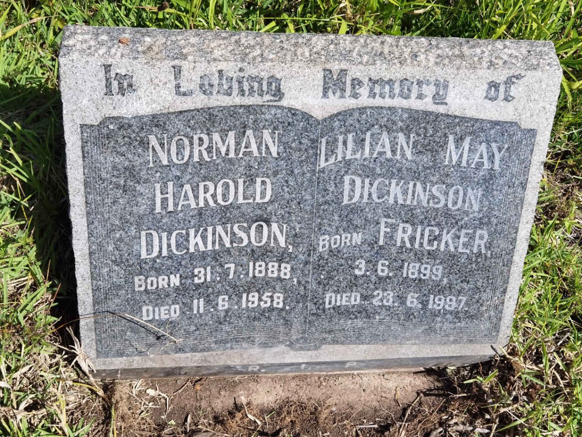 DICKINSON Norman Harold 1888-1958 & Lilian May FRICKER 1899-1997