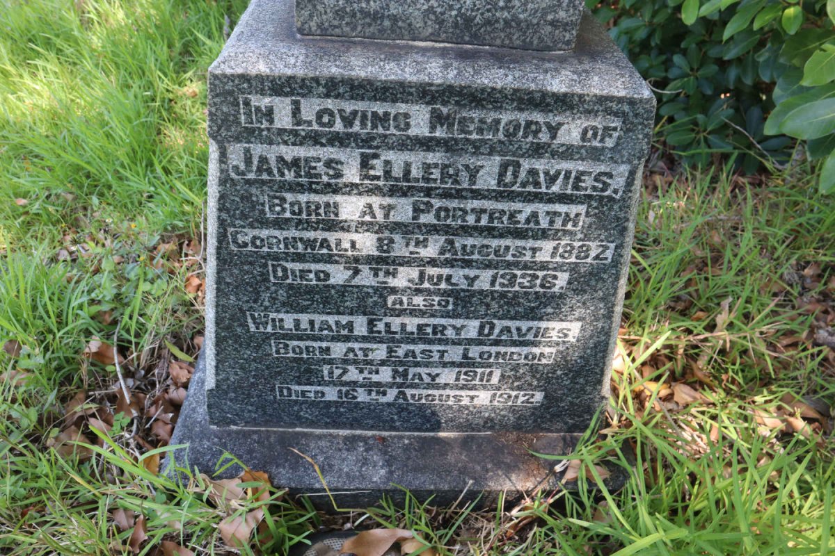 DAVIES James Ellery 1882-1936 :: DAVIES William Ellery 1911-1912