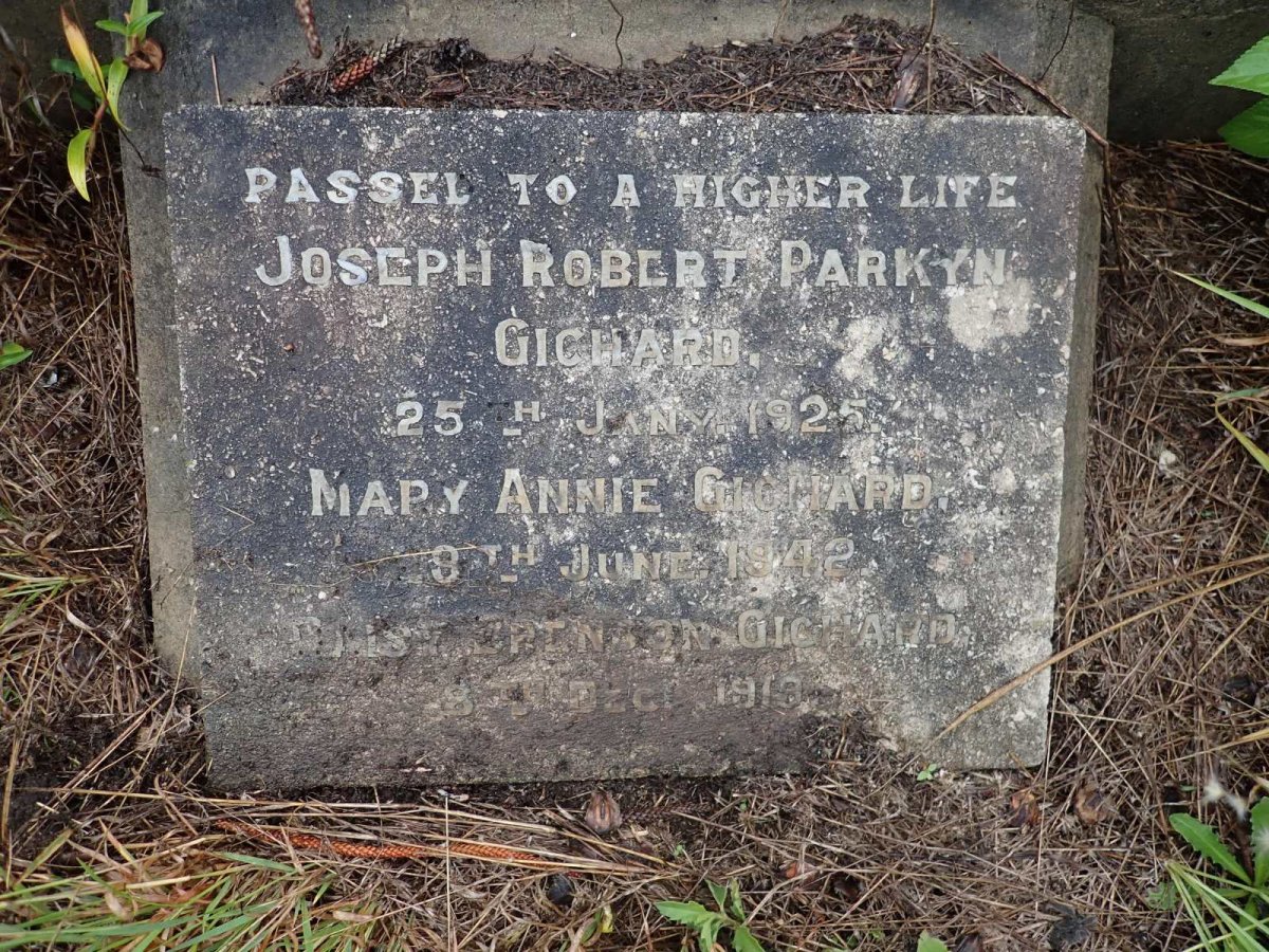 GICHARD Joseph Robert Parkyn -1925 &amp; Mary Annie -1942 :: GICHARD Daisy Brenden -1919