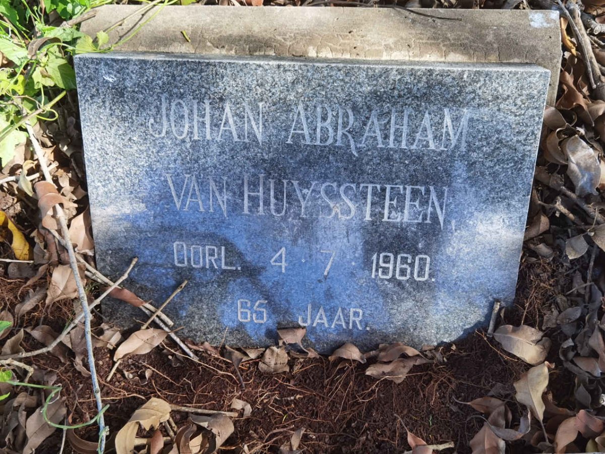 HUYSSTEEN Johan Abraham, van  -1960