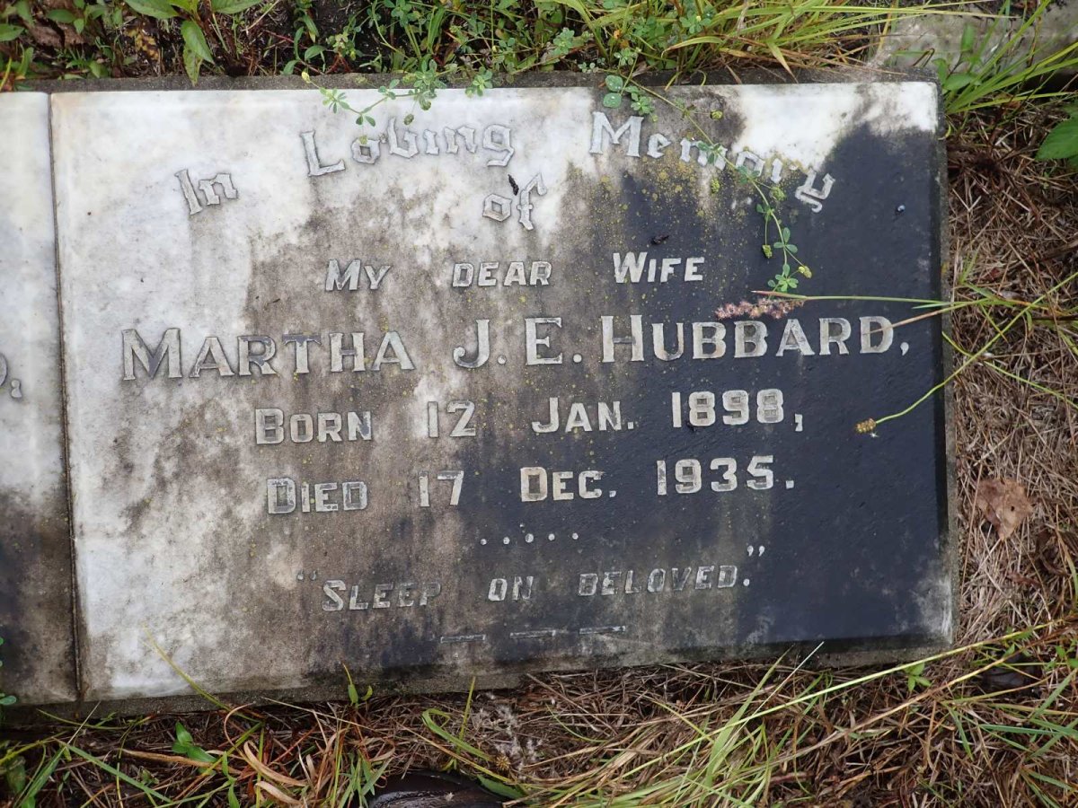 HUBBARD Martha J.E. 1898-1935