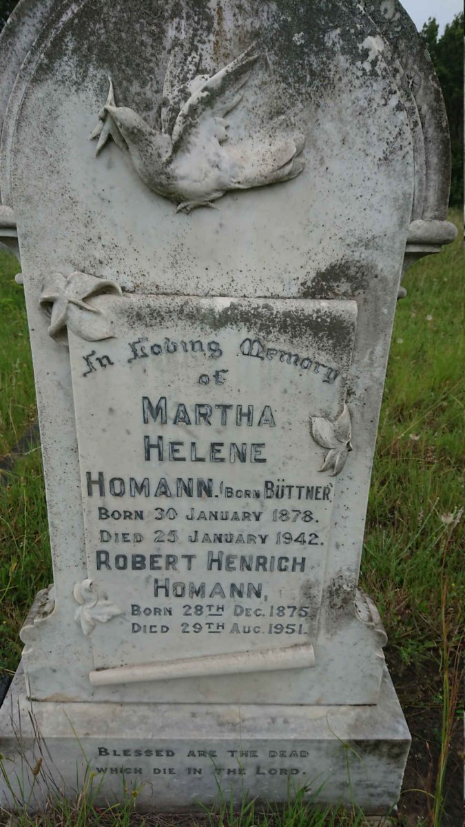 HOMANN Robert Henrich 1875-1951 &amp; Martha Helene BUTTNER 1878-1942