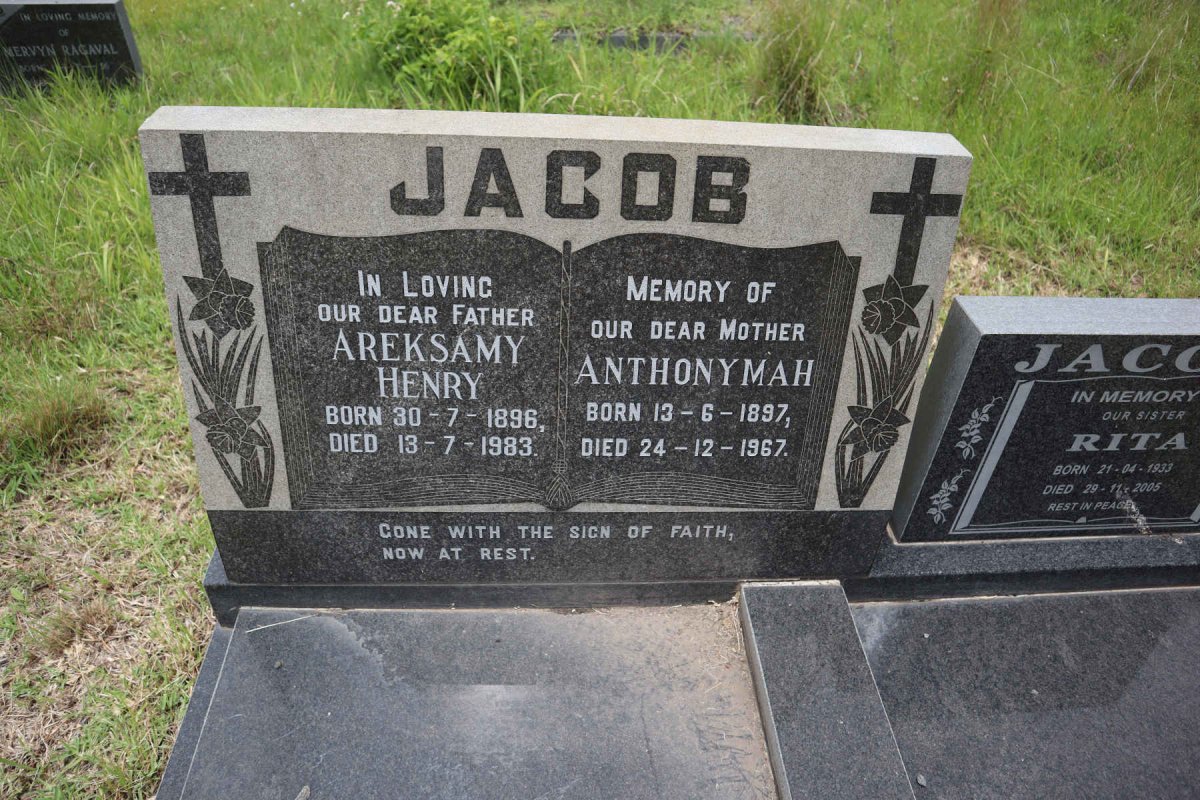 JACOB Areksamy Henry 1896-1983 &amp; Anthonymah 1897-1967