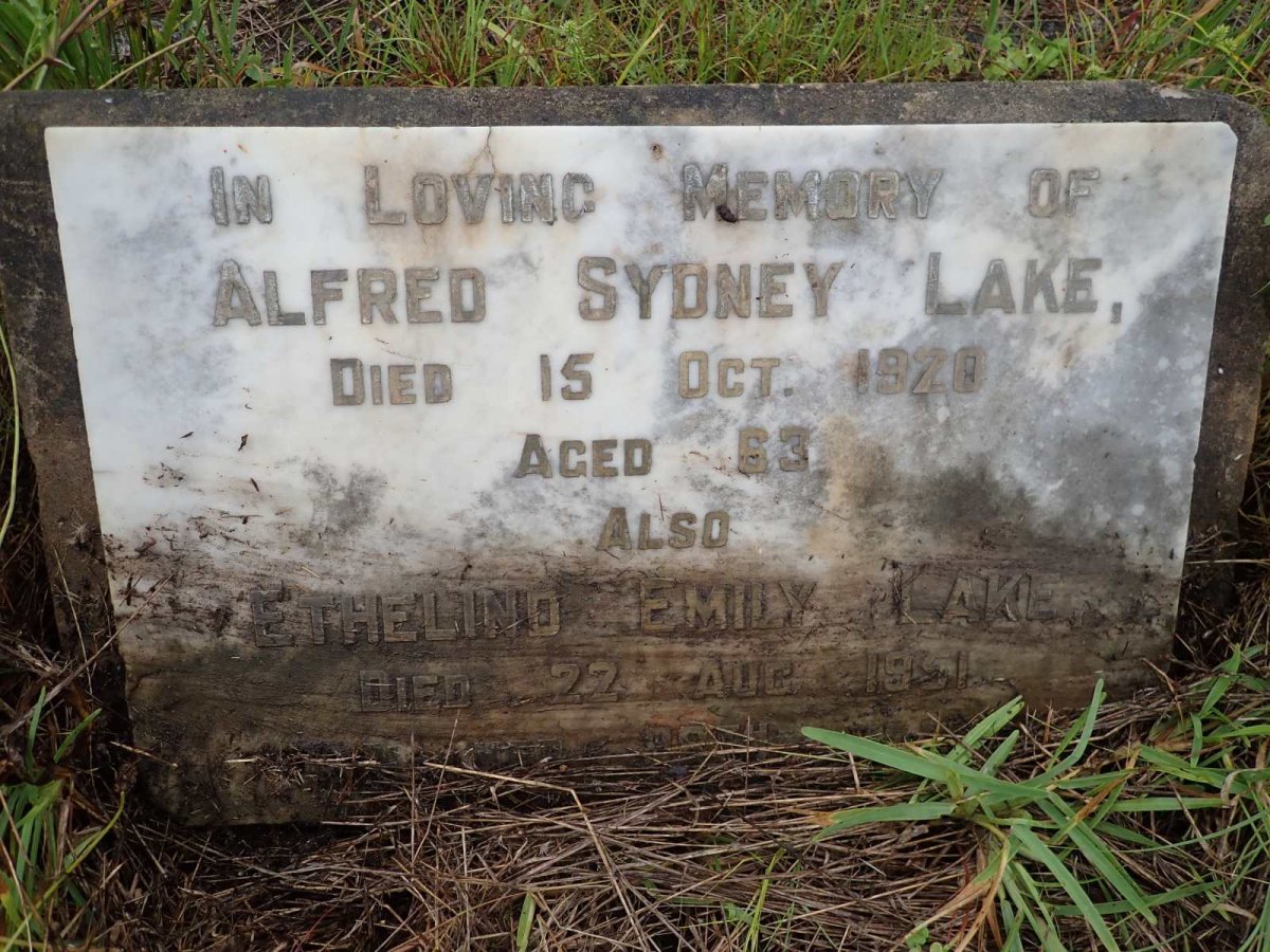LAKE Alfred Sydney -1920 &amp; Ethelind Emily -1951