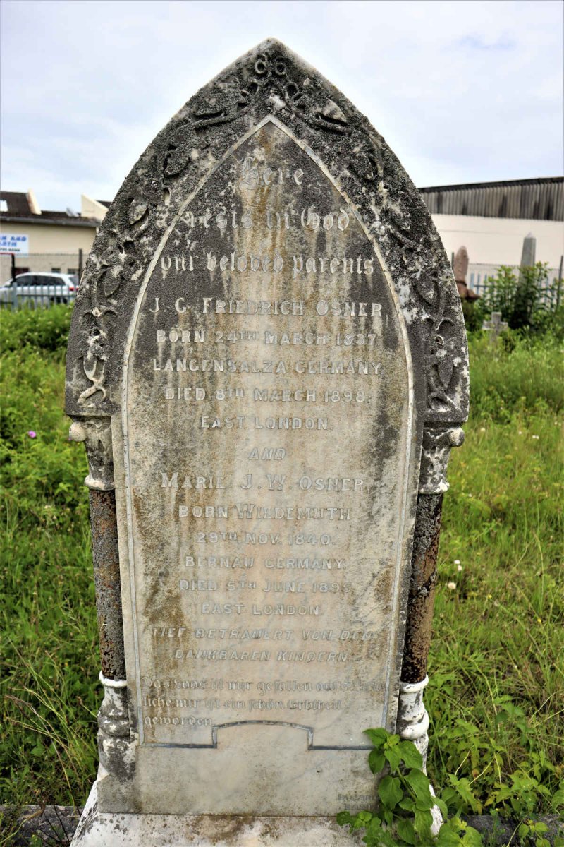 OSNER J.G. Friedrich 1837-1898 &amp; Marie J.W. WIEDEMUTH 1840-1895