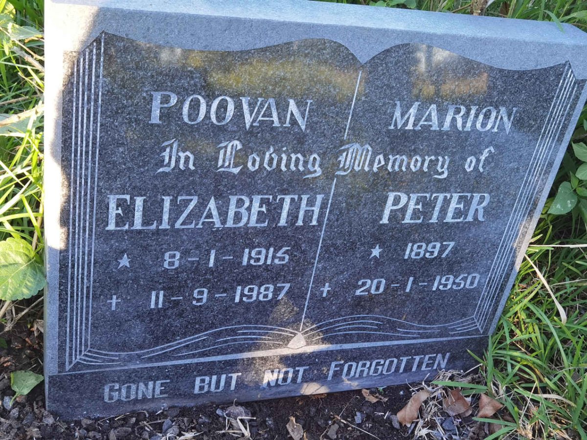 POOVAN Elizabeth 1915-1987 :: MARION Peter 1897-1950