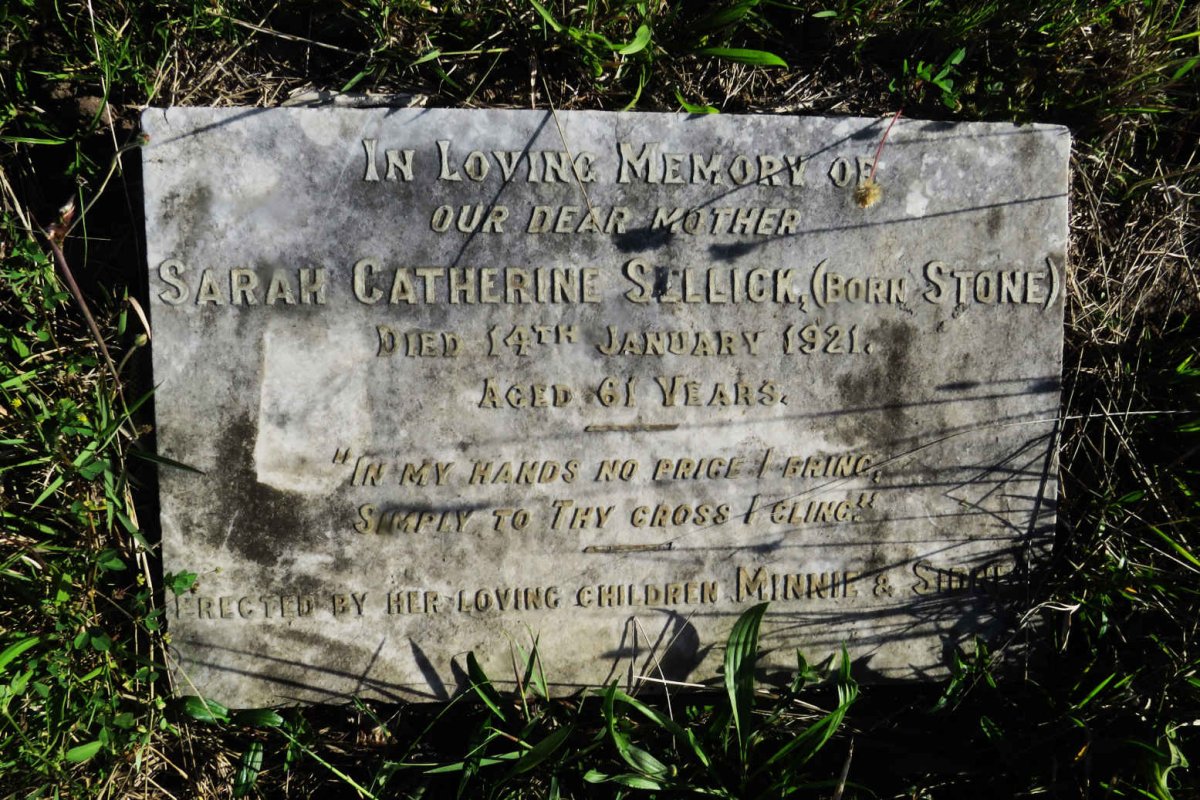 SELLICK Sarah Catherine nee STONE -1921
