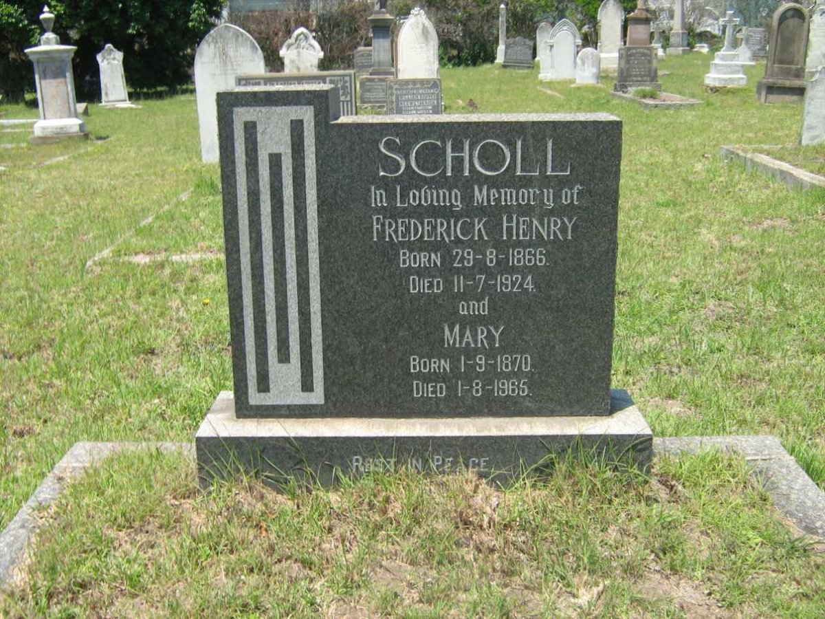 SCHOLL Frederick Henry 1866-1924 &amp; Mary 1870-1965