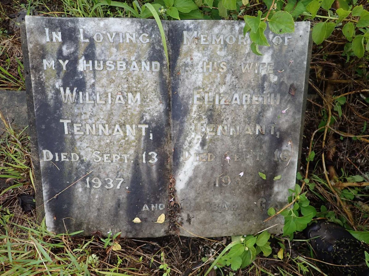 TENNANT William -1937 &amp; Elizabeth -1952 :: TENNANT Barbara G?
