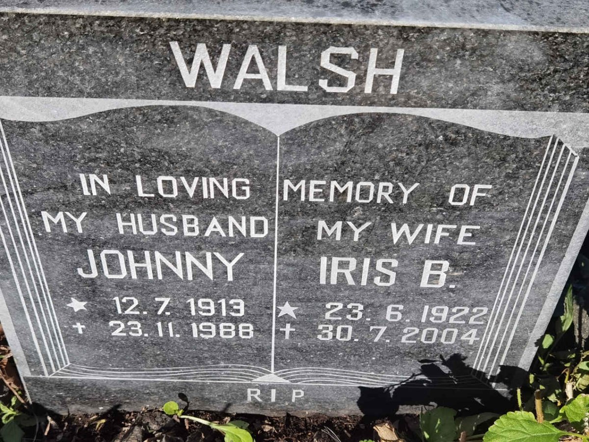 WALSH Johnny 1913-1988 & Iris B. 1922-2004