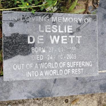 WETT Leslie, de 1959-2009