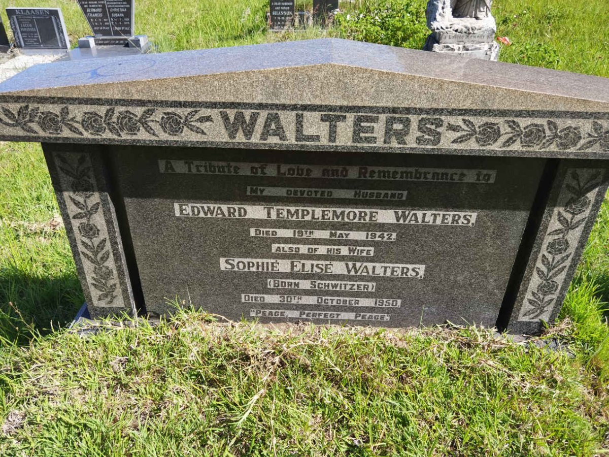 WALTERS Edward Templemore -1942 & Sophie Elise SCHWITZER -1950