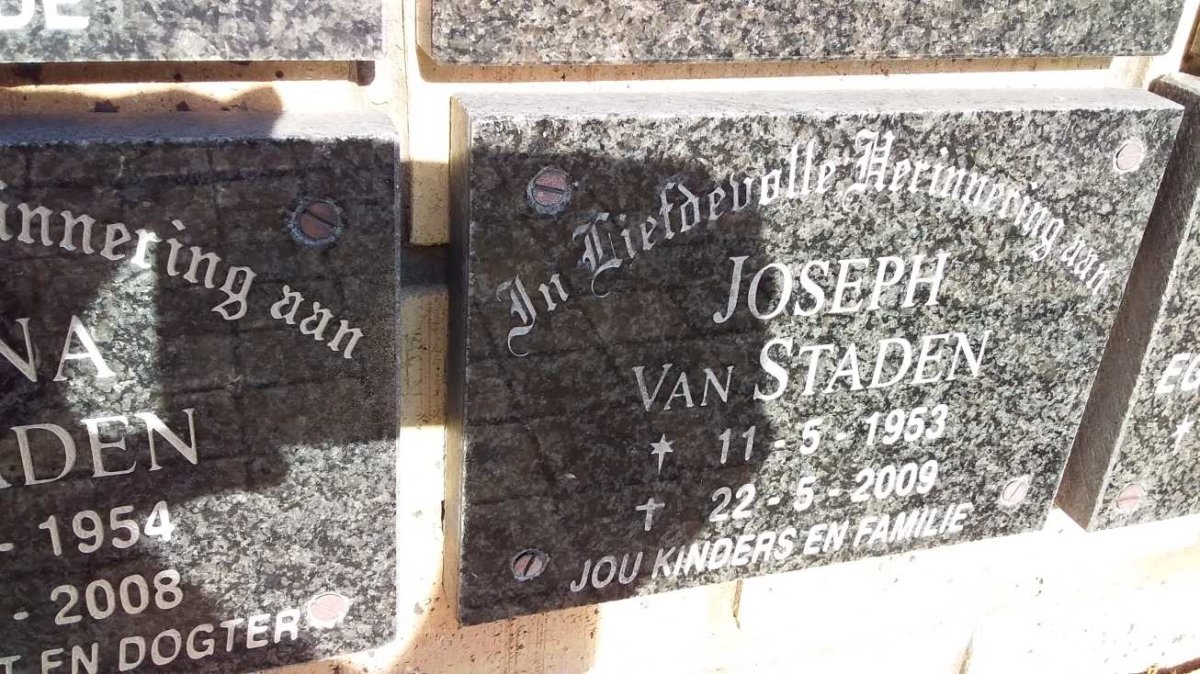 STADEN Joseph, van 1953-2009