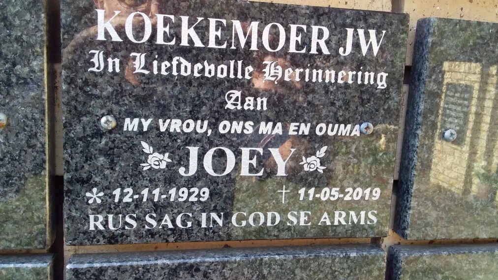 KOEKEMOER J.W. 1929-2019
