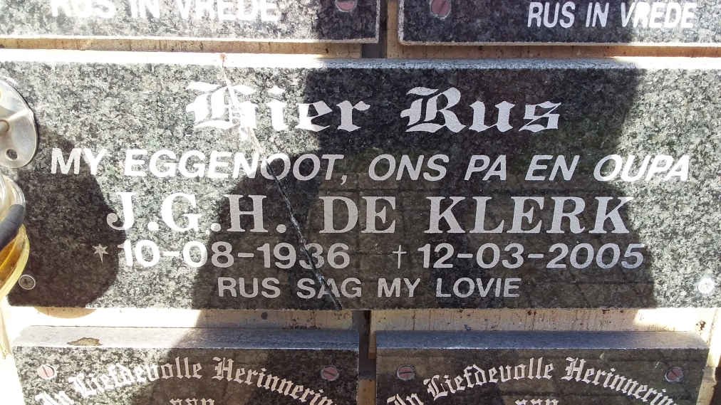 KLERK J.G.H., de 1936-2005