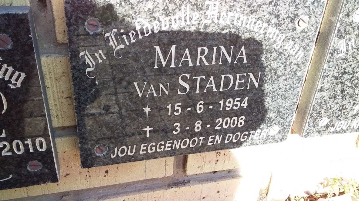 STADEN Marina, van 1954-2008