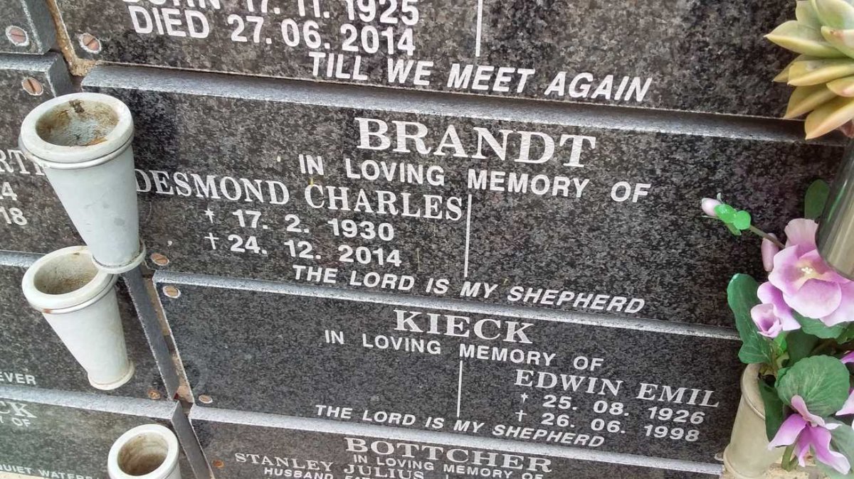 BRANDT Desmond Charles 1930-2014