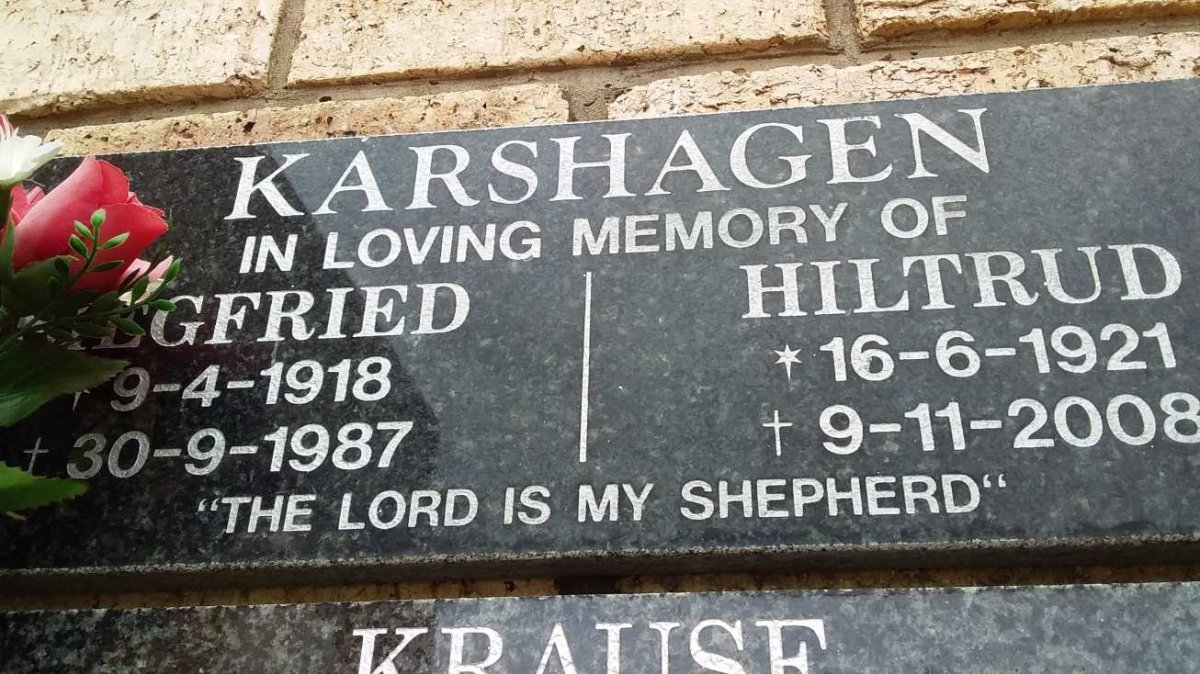 KARSHAGEN Siegfried 1918-1987 &amp; Hiltrud 1921-2008