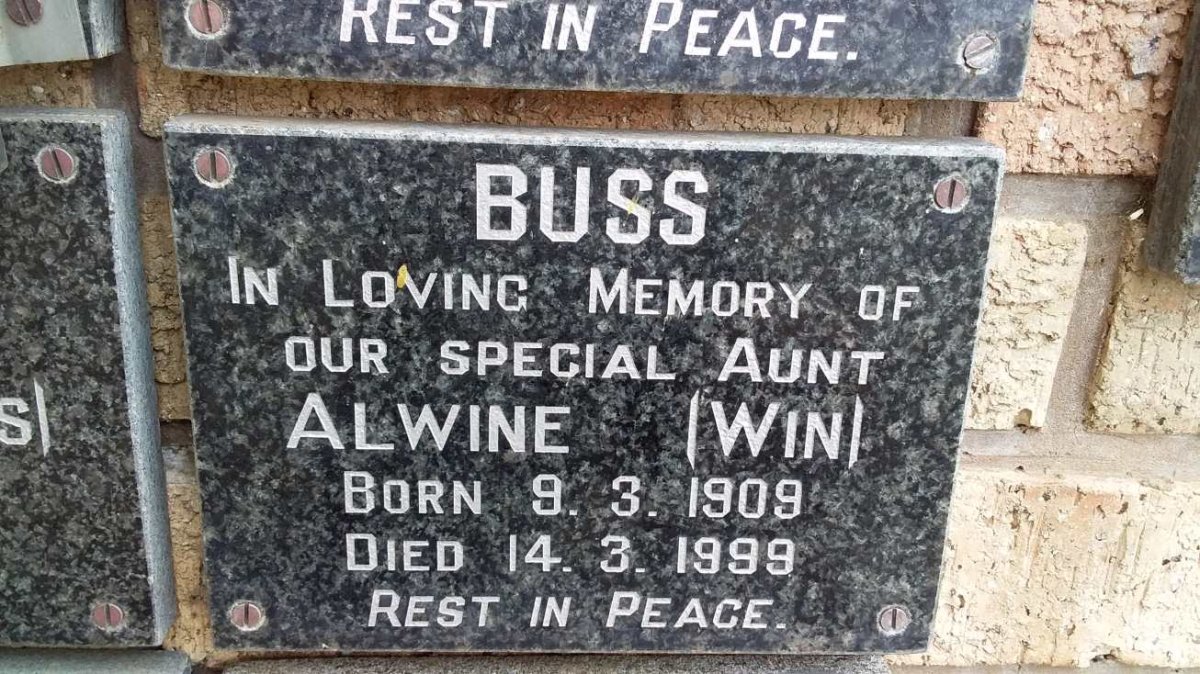 BUSS Alwine 1909-1999