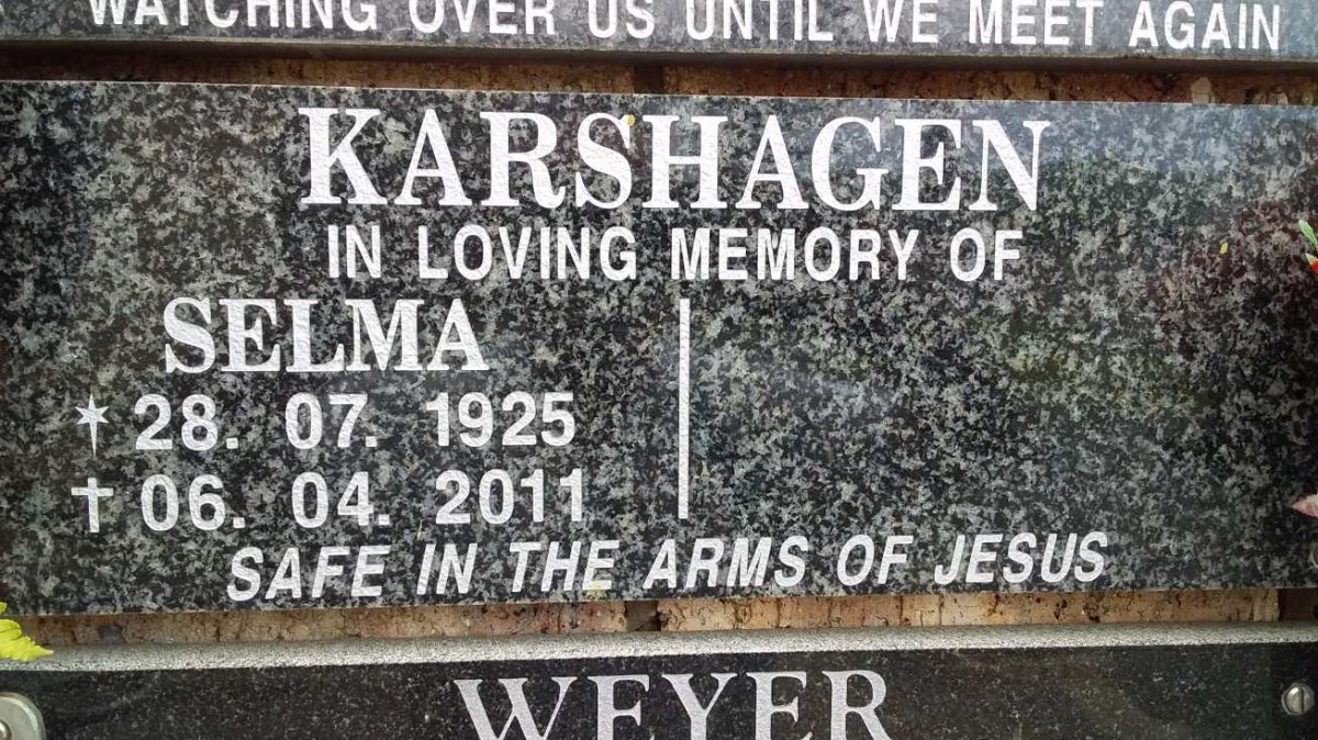 KARSHAGEN Selma 1925-2011