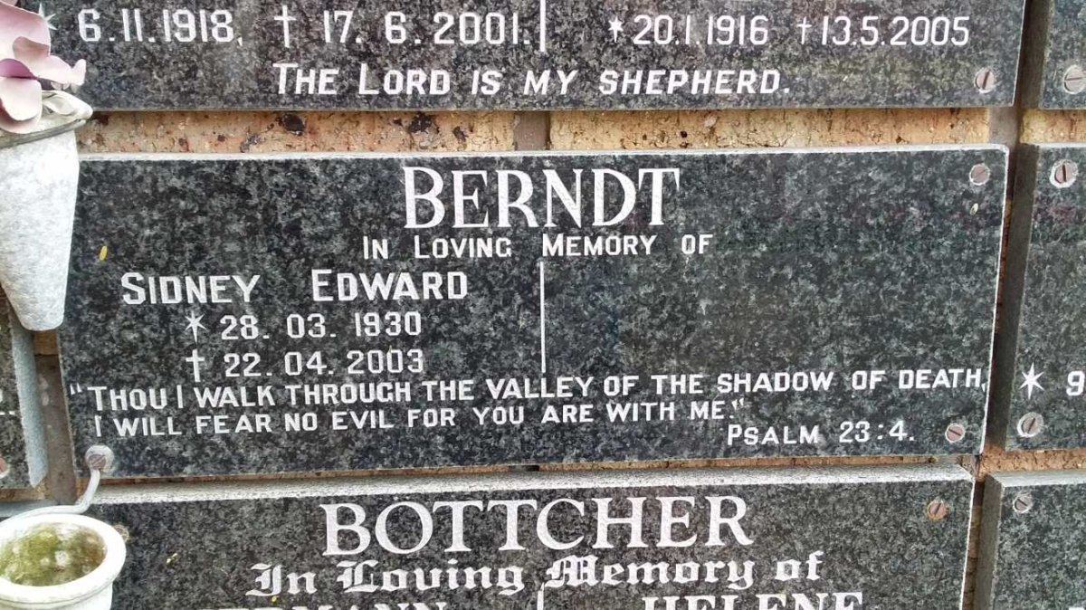 BERNDT Sidney Edward 1930-2003