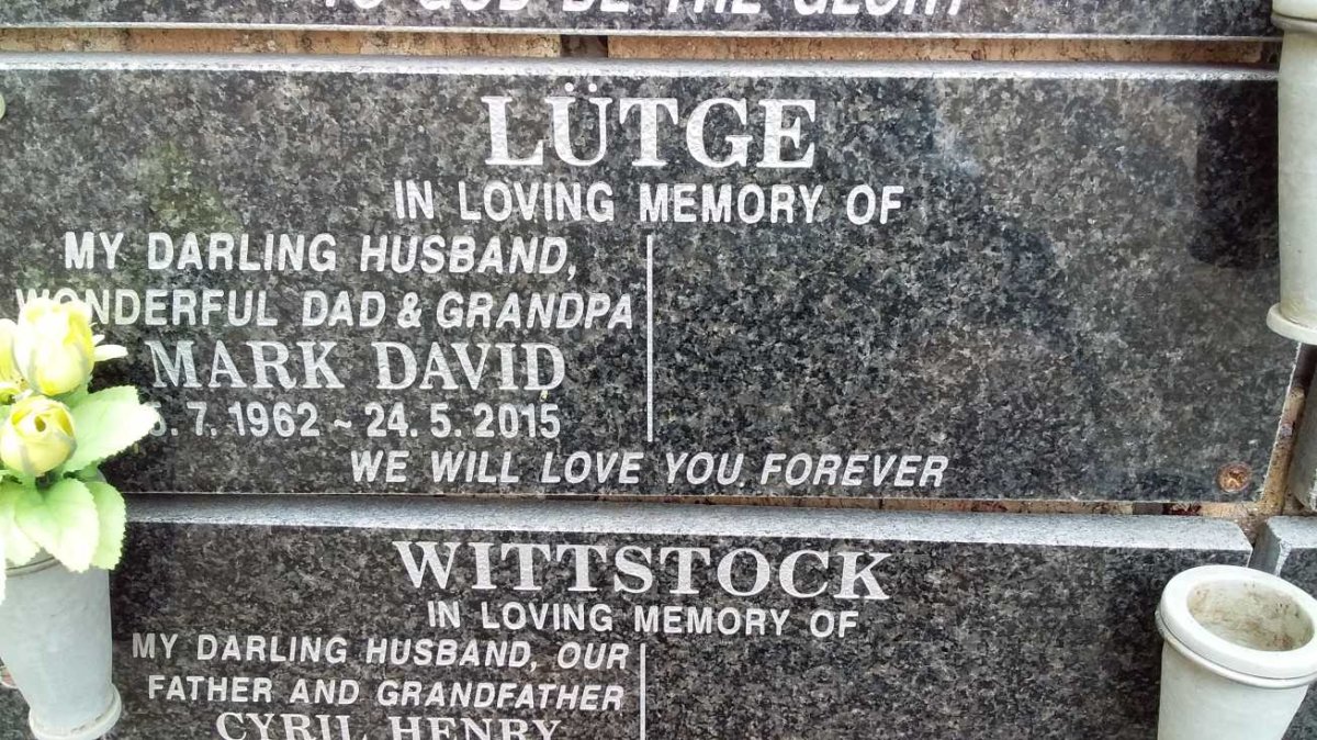 LÜTGE Mark David 1962-2015