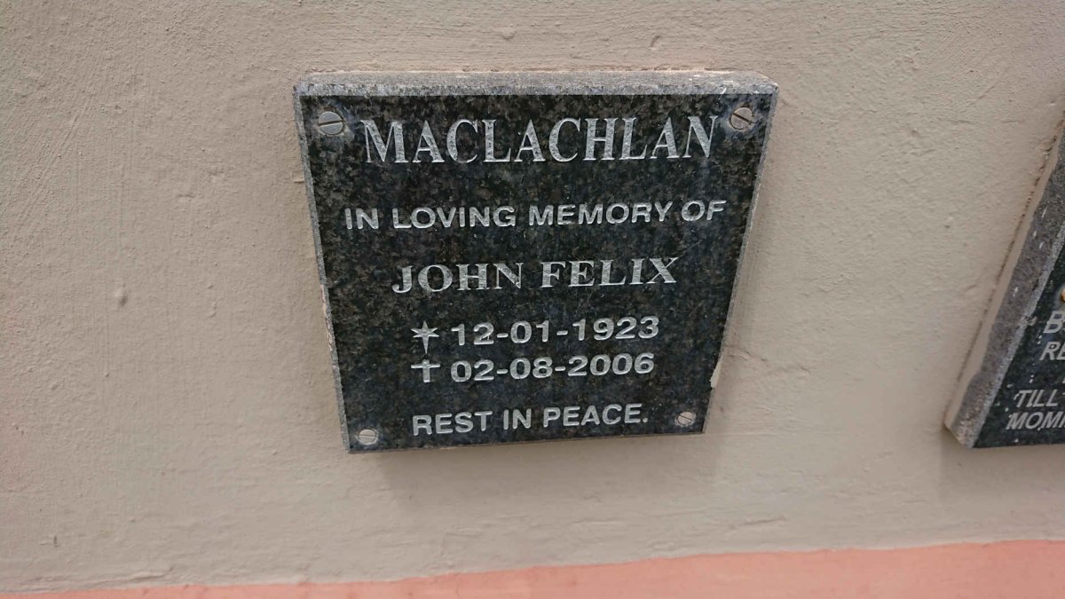 MACLACHLAN John Felix 1923-2006